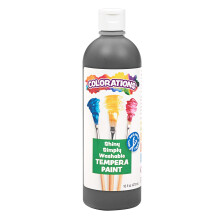 Colorations Pintura con efecto metαlico brillante Tempera lavable, 16 fl oz, negro, no tσxico, vibrante y atrevido, pintura para niρos, manualida