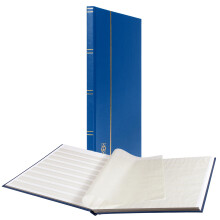 LIGHTHOUSE - BASIC Insteekboek met harde kaft voor postzegels - 16 witte kartonnen 9 x 12 (A4) pagina's met pergamijnstroken - Blauw