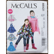 McCall's Patterns M6431 Children's/Girls' Ponchos Size CZ (MED-LRG-XLG)