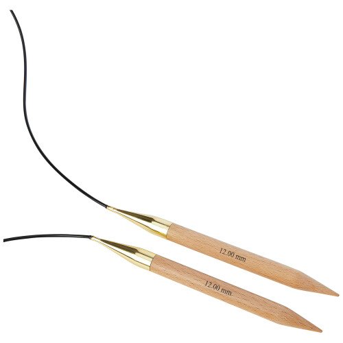 KnitPro 100 cm x 12 mm Basix Fixed Circular Needles, Birch 2