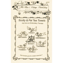 Scotty Dog & Playful Kitten Teepyyhkeet Hot Iron Brodeerry Transfers