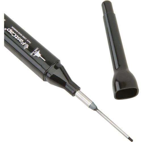 Marqueur Permanent Long Nose FastCap avec Pointe Large en Chisel - Pour Traçage de Mousse d'Outils - Noir, Pointe 3mm 1
