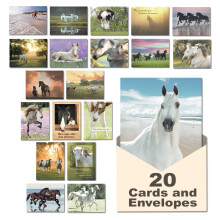 Leanin' Tree Horse Country - Made in USA - 20 Assorted Cards with Envelopes All Occasion, Greeting Cards Assortment Box - Includes Birthday, Blank Not