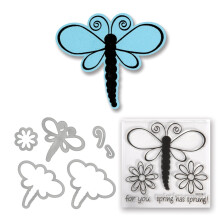 Sizzix Framelits Die Set 5PK med stempler - Dragonflies af Stephanie Barnard