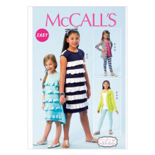McCall Pattern Company M6949 vest voor kinderen/meisjes, jurken, riem, legging en hoofdband, maat CCE