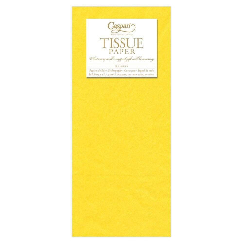 Caspari Solid Tissue Paper in Yellow 8 Sheets Included