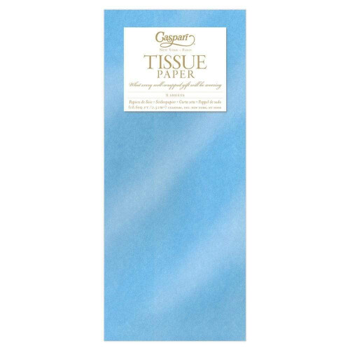 Caspari Solid Tissue Paper i Pacific Blue 8 ark medf?lger