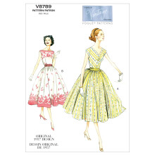 VOGUE PATRONEN V8789 Misses/Misses Petite jurk en buikband maat E5 (14-16-18-20-22)