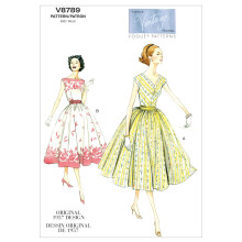 VOGUE PATRONEN V8789 Misses/Misses Petite jurk en buikband maat A5 (6-8-10-12-14)