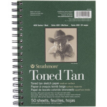 Strathmore 400 Serie Skizzenbuch, Toned Tan, 5,5x8,5 Zoll, 50 Blatt - Künstler-Skizzenbuch für Zeichnung