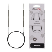 KnitPro Karbonz fast rundpind 40""""(100cm) | US st?rrelse 1,5 (2,5 mm)