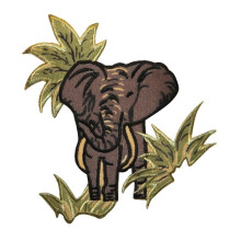 ID 0706 lphant dans la Jungle Patch Scne Sauvage Artisanat Brod Fer Sur Applique