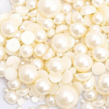 LOVEKITTY TM 750 kpl Kermanvriset sekakoot Flat Back Pearl Cabocho (Koot: 3mm-12mm)