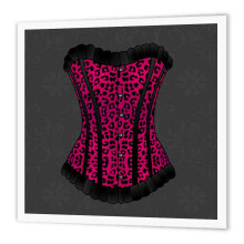 3dRose ht_58699_1 Corset imprim animal rose et noir repasser sur papier transfert thermique pour matriau blanc 8 x 8 pouces