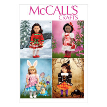 McCall Pattern Company M6805 Nhschablone fr Weihnachtskleidung und Accessoires fr 18-Zoll-Puppen, nur Einheitsgre