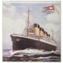 3dRose ht_149236_1 Vintage White Star Line S.S. Titanic Fer sur transfert thermique 8 par 8"" pour matriau blanc