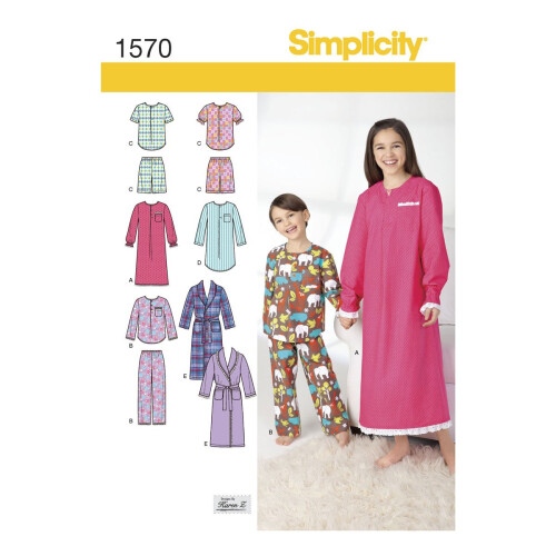 Simplicity 1570 Kinderen Pyjama Naai Patroon, Maten 3-6