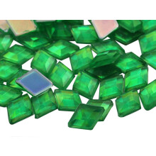 Allstarco 10x7mm Zelen Peridot AB Diamantov akrylov kamnky s plochm hrbetem Plastov drahokamy pro vrobu perku Kostmov perky Cosplay ozdoby