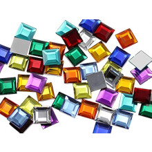 Allstarco KraftGenius 12mm ctvercov akrylov kamnky s plochm zadnm dlem pro vrobu perku a ozdoby cosplay kostmu - 40 kusu (Crystal AB)