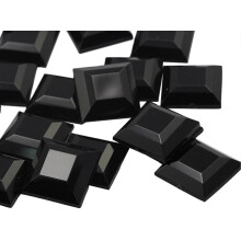 Ploch zadn ctvercov akrylov kamnky 15mm plastov drahokamy Biuterie Ozdoby pro vrobu perku - 30 kusu (Black Jet H101)