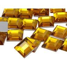 Allstarco KraftGenius 12mm ctvercov akrylov kamnky s plochm zadnm dlem pro vrobu perku a ozdoby cosplay kostmu - 40 kusu (zlat topaz .TZ)