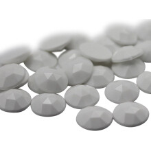 15 mm flad ryg rund akryl rhinestones Plast ?delstene til smykker at lave kostume juveler Cosplay udsmykning - 40 stykker (hvid kridt .WHT)