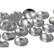 11 mm flad ryg, rund akryl rhinestones Plastperler til smykkefremstilling Kostume-smykker Cosplay-udsmykning - 75 stykker (krystalklar A01)