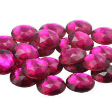 11 mm platte achterkant ronde acrylsteentjes plastic edelstenen voor het maken van sieraden kostuumjuwelen cosplay versieringen - 75 stuks (roze