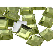 Allstarco KraftGenius 12mm ctvercov akrylov kamnky s plochm zadnm dlem pro vrobu perku a ozdoby cosplay kostmu - 40 kusu (Yellow Jonquil .JQ