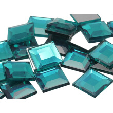 Allstarco KraftGenius 12 mm flad ryg firkantet akryl Rhinestones til smykkefremstilling og bekl?dningskostume Cosplay Udsmykning - 40 stykker (Bl