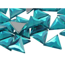 Allstarco 13 mm flad ryg trekant Akryl Rhinsten Plastic Gems Plast Kostume Juveler Udsmykning - 50 stykker (bl? zirkon .BZ)
