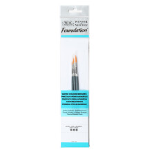 Winsor & Newton Foundation Water Colour Brush, Set of 3, Multicoloured, 7 x 1 x 4.3 cm