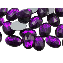 Allstarco 18x13mm Fialov Ametyst .NAT02 Ploch zda Ovln Akrylov kamnky Kostmy Plastov Kostmy Cosplay Ozdoby Dekorace - 35 kusu