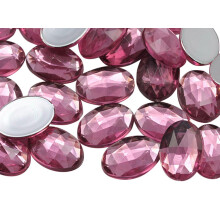 Allstarco 18x13mm Pink Rose Lite .RS72 flad ryg Oval Akryl Rhinestones Plast kostume ?delstene Cosplay udsmykning dekorationer - 35 stk.