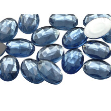 Allstarco 18x13mm Sininen Sapphire Lite .LS Tasaselkinen Soikea Akryyli Strassikivet Muoviset pukujalokivet Cosplay koristeet koristeet - 35 kpl
