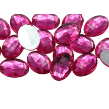 40x30mm vaaleanpunainen kuuma .NAP01 suuri litte selk soikea akryyli strassit Cosplay pukujalokivet Muoviset jalokivet koristeet tee-se-itse-ksity