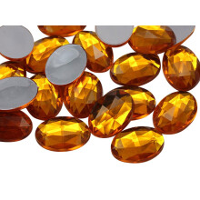Allstarco 18x13mm Zlat Topaz .TZ Ploch zda Ovln Akrylov kamnky Kostmy Plastov Kostmy Cosplay Ozdoby Dekorace - 35 kusu
