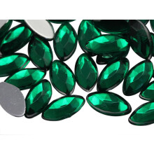 Allstarco 8x4mm Emerald H106 Tiny Navette Flat Back Acryl Strass Marquise Edelstenen voor Ambachten Paard Oog Kostuum Versieringen Kaart Maken Ju