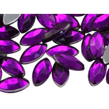 Allstarco 8x4mm Amethist H105 Tiny Navette Flat Back Acryl Steentjes Marquise Edelstenen voor Ambachten Paardenoog Kostuum Versieringen Kaarten M