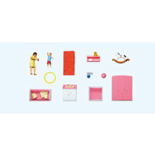 Preiser 10645 Mother Changing Diapers Mother, Baby & Nursery Furniture HO Model Figure