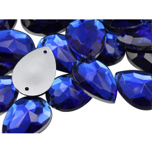 Allstarco 18x13mm sininen safiiri CH09 teardrop litte selk Ompele helmi askarteluihin Muoviset akryylistraasit, joissa on reiki ompelua varten Va