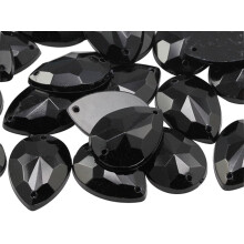 Allstarco 18x13mm Jet Black CH37 Teardrop litte selk Ompele helmi askarteluun Muoviset akryylistraasit, joissa on reiki ompelua varten Vaatteet K