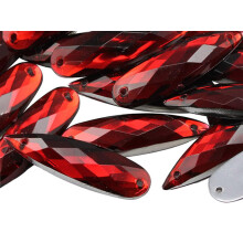 Allstarco 28x8mm punainen rubiini CH17 litte selkpisara ompele helmi askarteluun Muoviset akryylistraasit, joissa on reiki ompelua varten Vaattee