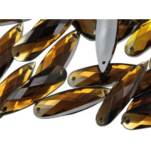 Allstarco 28x8mm Hned Smokey Topaz CH25 Slza s plochm zadnm dlem it korlku pro remesla Plastov akrylov kamnky s otvory pro it Ozdoby na o