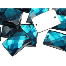 Allstarco 18x13mm Sininen Aqua CH24 Tasainen suorakulmio Ompele helmi askarteluun Muoviset akryylistraasit, joissa on reiki ompelua varten Vaatteet