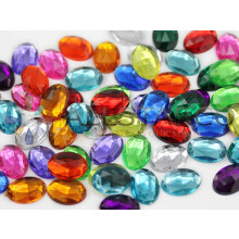 Allstarco 14x10mm flad ryg oval akryl rhinestones Plast ?delstene Plast kostume juveler Udsmykning - 125 stykker (assorterede farver)