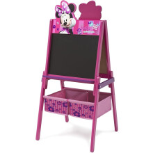 Delta Children Houten dubbelzijdige kinderezel met opbergruimte - Ideaal voor kunst en handwerk, thuisonderwijs en meer Disney Minnie Mouse - Greengu