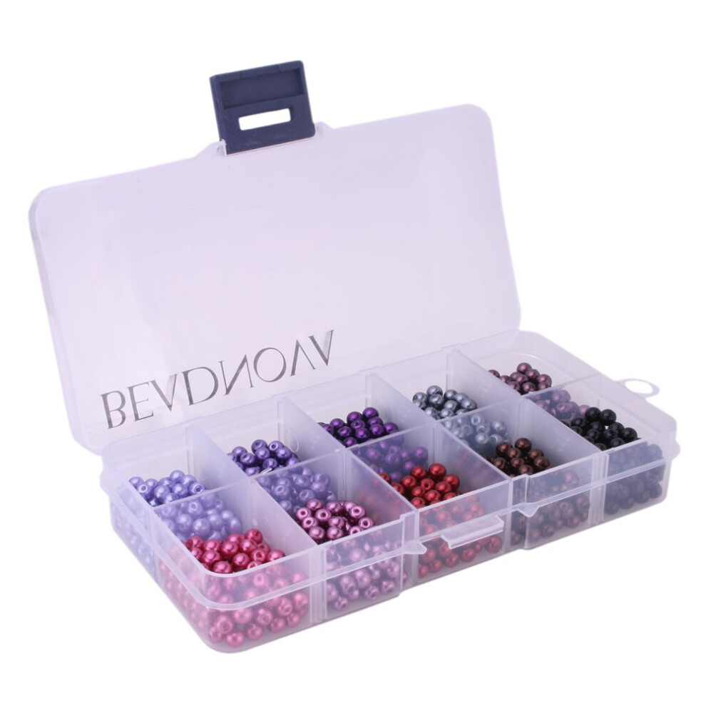 Beadnova Satynowe PerłY Koraliki Do RzemiosłA MałE LuźNe Szklane Imitacje Pereł Do Wyrobu BiżUterii (4Mm 1000 Sztuk Wielokolorowy)-image