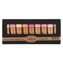 Charvin Extra Fin Professional Artist Oil Paint Set med 9 nyanser av rosa - 20ml - Trippelfrst fr jmnhet Rik textur Vallmo Oljebaserade Ljussn