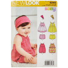 Simplicity Creative Patterns New Look 6292 Babies' Romper Dress Panties and Headband A (NB-Small-Medium-Large)